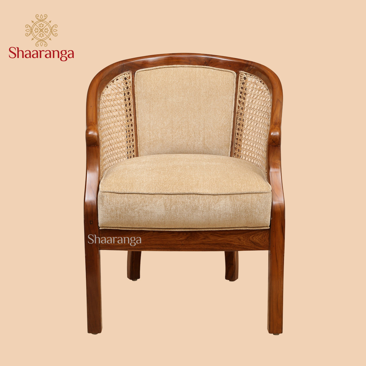 Dura Barrel Single Chair With Cane Work (32x23x23)