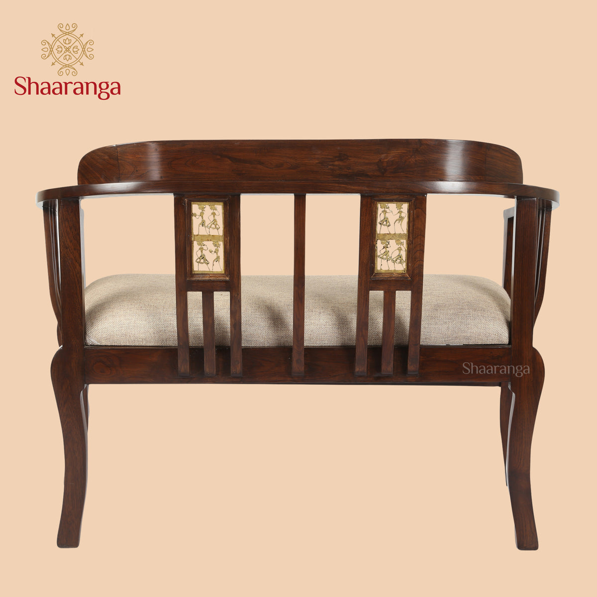 Espa Three Seater Sofa in Premium Teakwood in Walnut Finish (32x62x27)