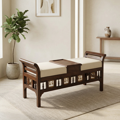 Caya Recamier in Teakwood with Walnut Finish (21x46x16) (Re-Order 45 days)
