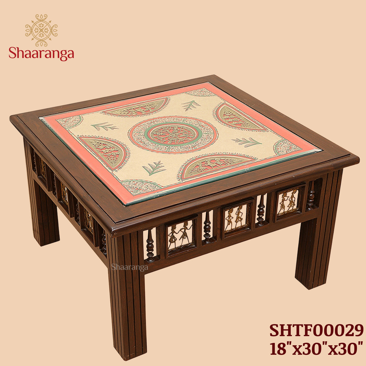 Vaari-II Coffee Table in Teakwood with Walnut Finish (18x30x30) (Re-Order 45 days)