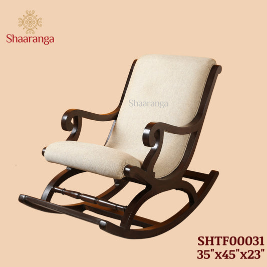 Fritto Rocking Chair in Teakwood with Walnut Finish (35x45x23) (Re-Order time 30 days)