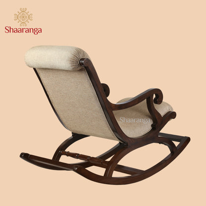Fritto Rocking Chair in Teakwood with Walnut Finish (35x45x23) (Re-Order time 30 days)