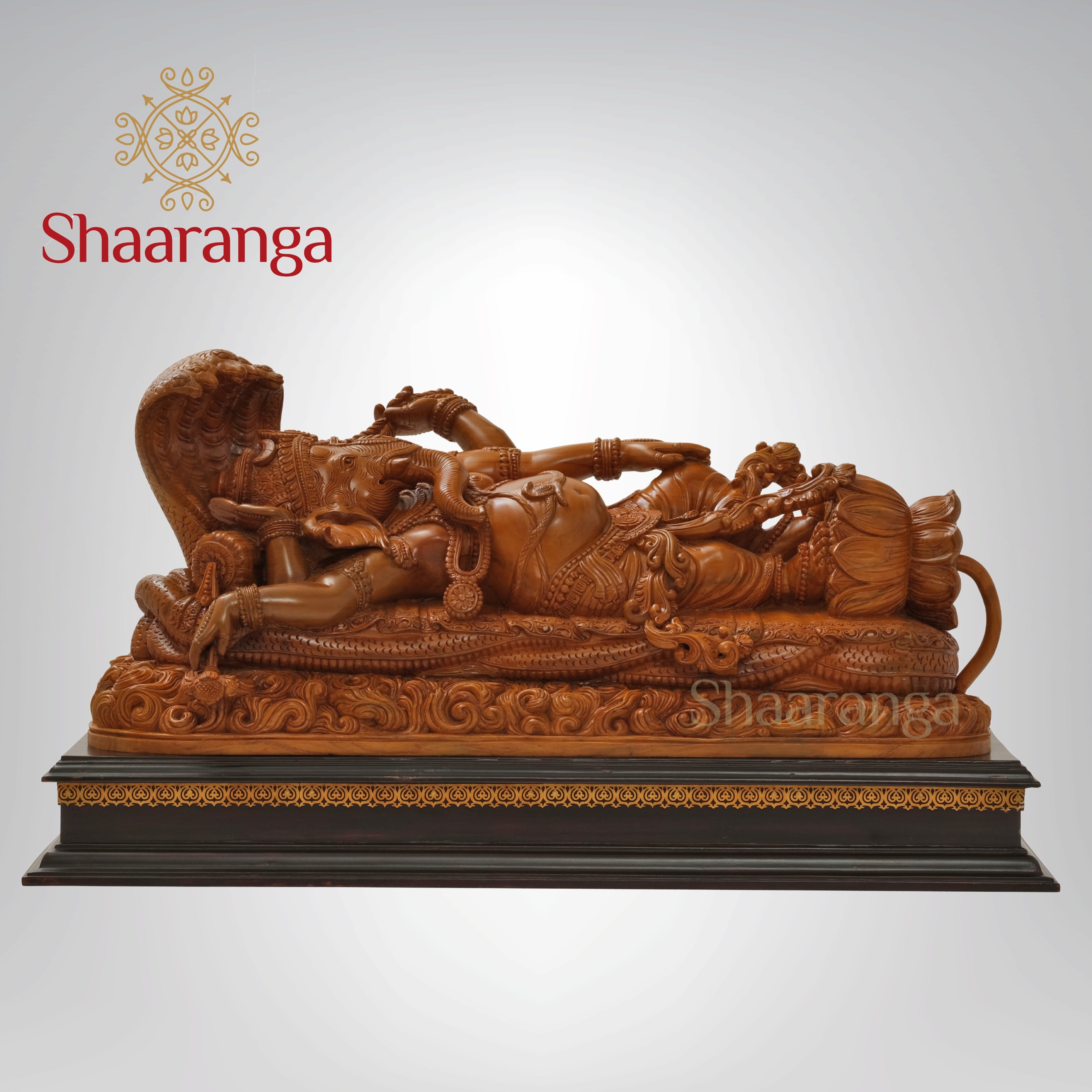 32 inches Teakwood Ganesha in Padmanabha Swamy style.