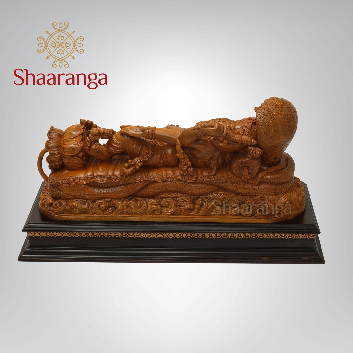32 inches Padmanabha Style Shayana Ganesha in Premium Teakwood