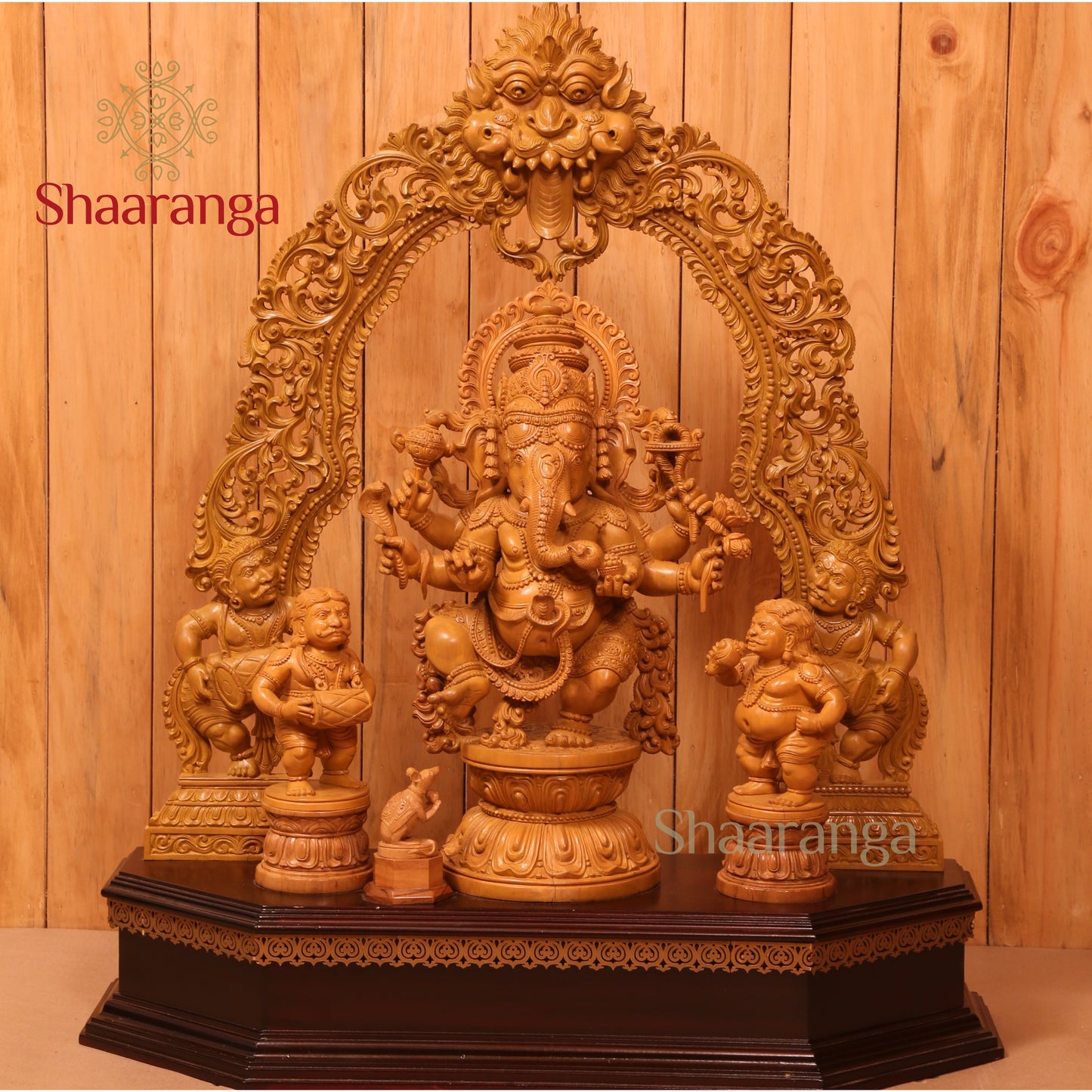 33 Inches  Sandal Wood Dancing Ganesha - a rare museum like collection
