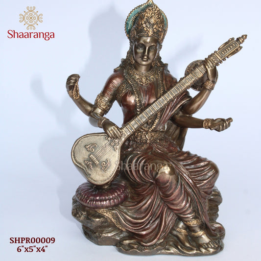 6 Inches Polyresin Saraswathi Sitting Idol