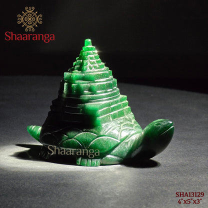 4 Inches Semi Precious Stone Shree Yantram With Tortoise