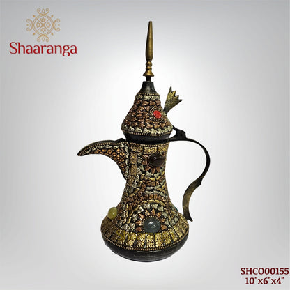 10 Inches Copper Surahi with Brass Fitting