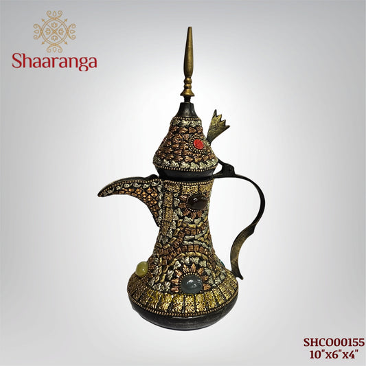 10 Inches Copper Surahi with Brass Fitting