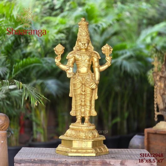 40 Inches Brass Tirumala Venkateshwara Swamy - Balaji Idol