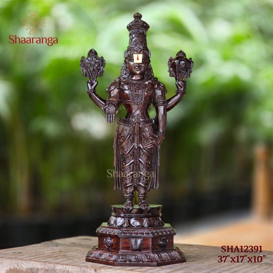 37 Inches Rose Wood Sri Venkateshwara Swamy