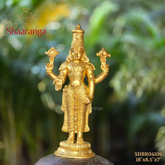 18 Inches Brass Tirumala Venkateshwara Swamy Idol - Balaji
