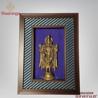 12.8 Inches Framed Brass Balaji Standing