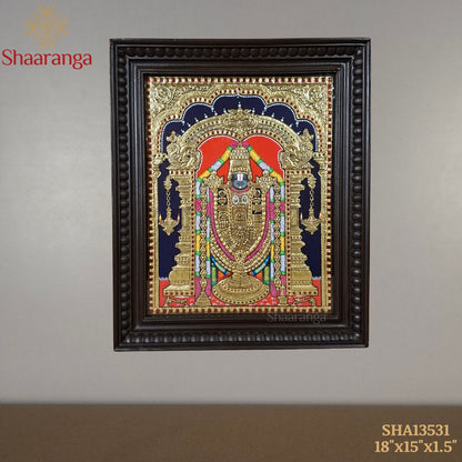 18x15 Inches Balaji Tanjore Painting with 22k Gold Work