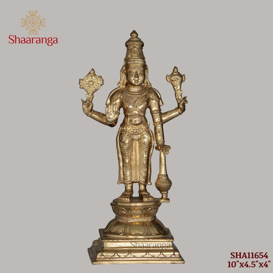 10 Inches Bronze Vishnu Murthy Standing Idol