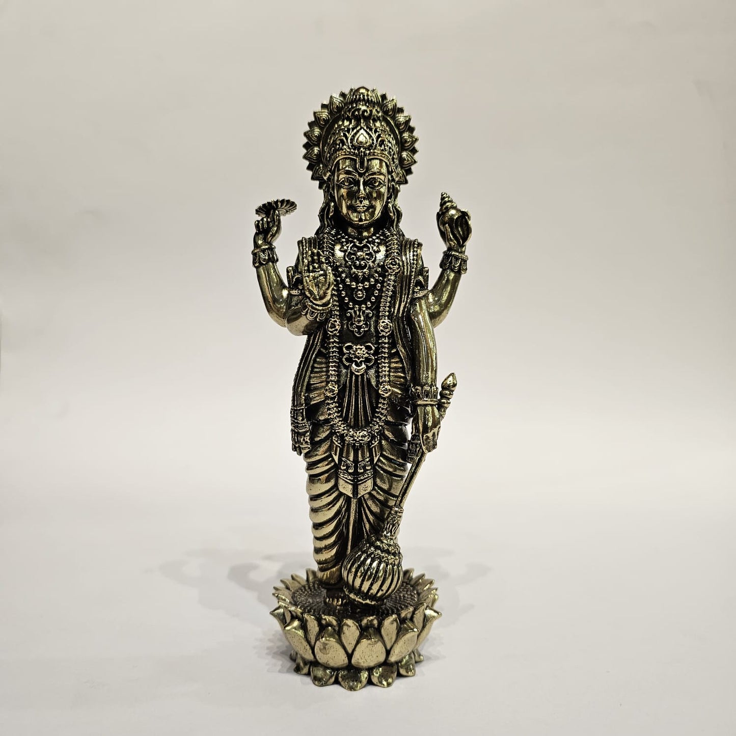 6.5 Inches Brass Vishnu Standing Idol