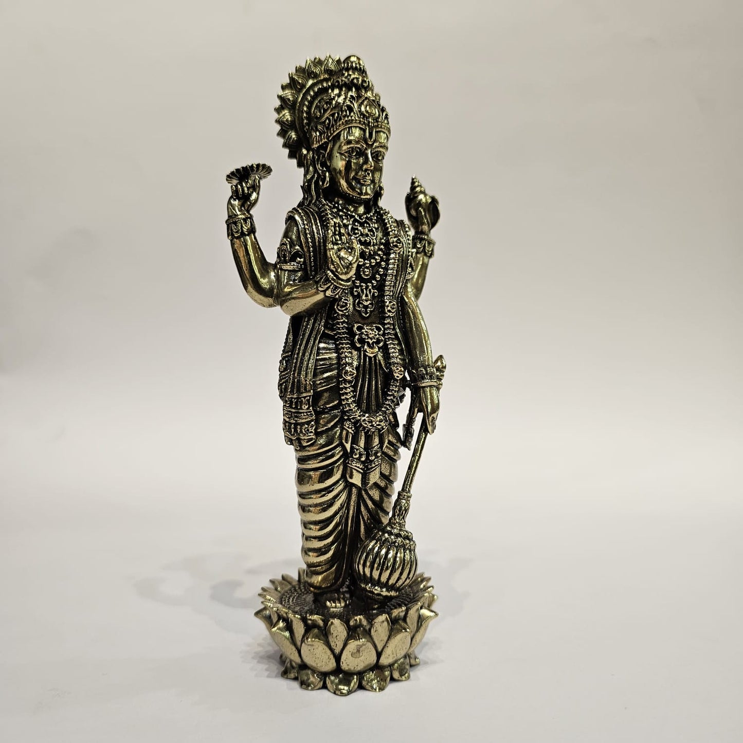 6.5 Inches Brass Vishnu Standing Idol