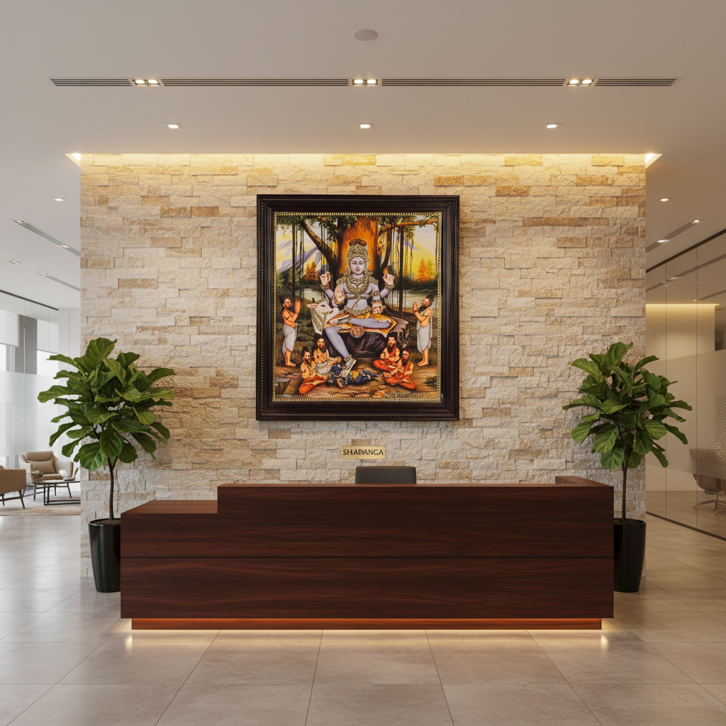 49x35 Inches Dakshina Murthy Swamy Tanjore Painting with 22K Gold work