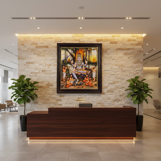 49x35 Inches Dakshina Murthy Swamy Tanjore Painting with 22K Gold work