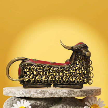 24 Inches Jaali Nandi in Tribal Art